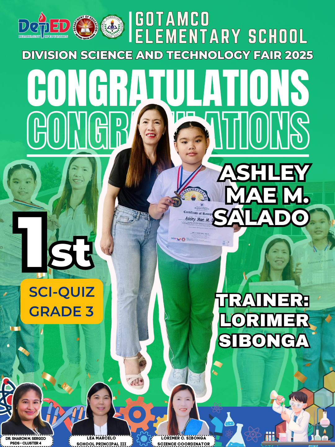 Blue and White Modern Student Congratulations Greeting Instagram Post